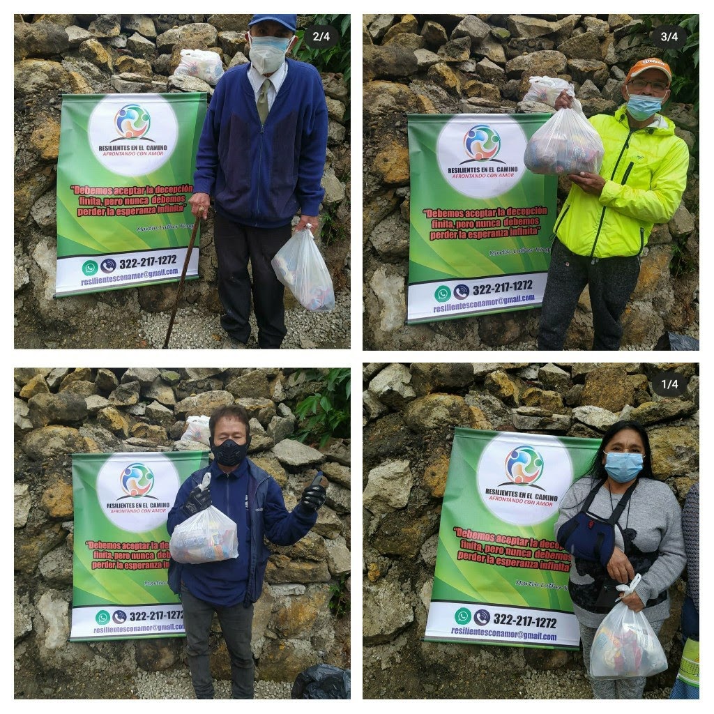 Entreega de paquetes alimentarios a personas mayores Barrio:  San luis Via la calera